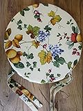 PAGO POCO Housse de chaise ronde en coton Motif fruits et citron 100 % coton Made in Italy Novita' 2021 (housse de chaise ronde)