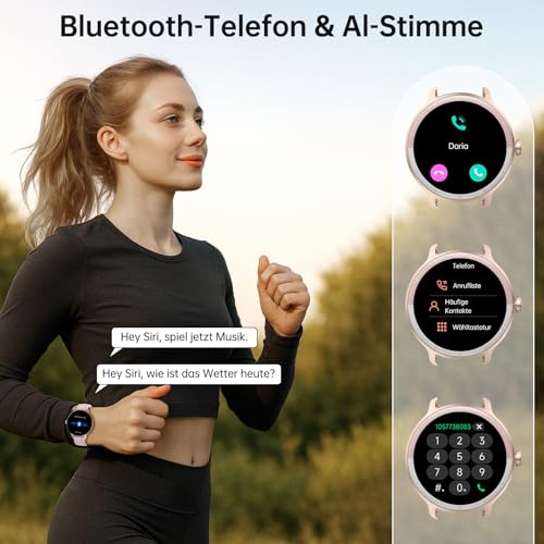 Smartwatch Damen Herren – 1.27" Smart Watch mit Bluetooth Anrufe, WhatsApp/App-Benachrichtigungen, Herzfrequenz, Schlafmonitor… – Ansicht 2