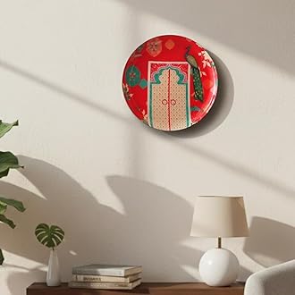 RITUALISTIC Vintage India Iron Wall Art Plates – Set of 5 Decorative Plates | Traditional Indian Wall Decor | Metal Wall Hanging for Living Room & Bedroom | Elegant Home Decor Accent