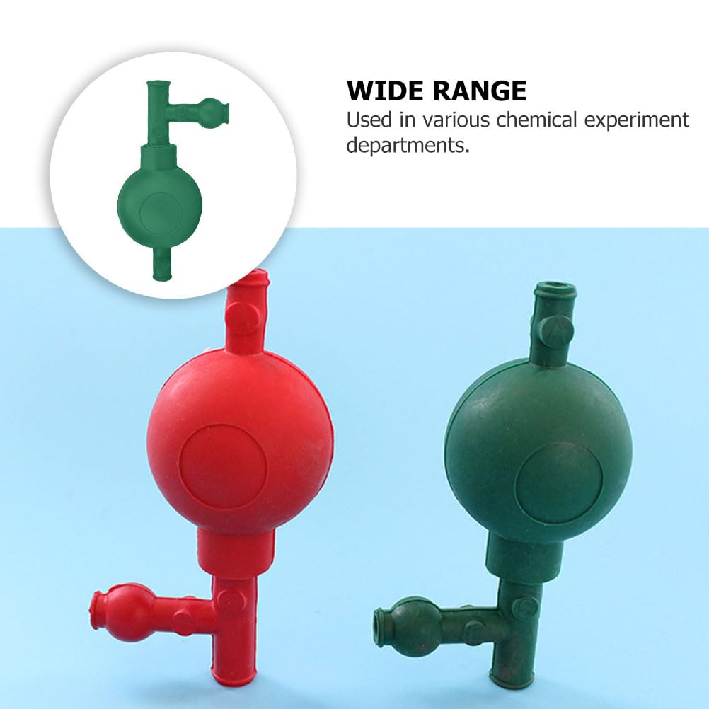 2pcs Rubber Bulb Valves Efficient Pipette Filler for Liquid Transfer for Chemical Experiments One-Handed Material