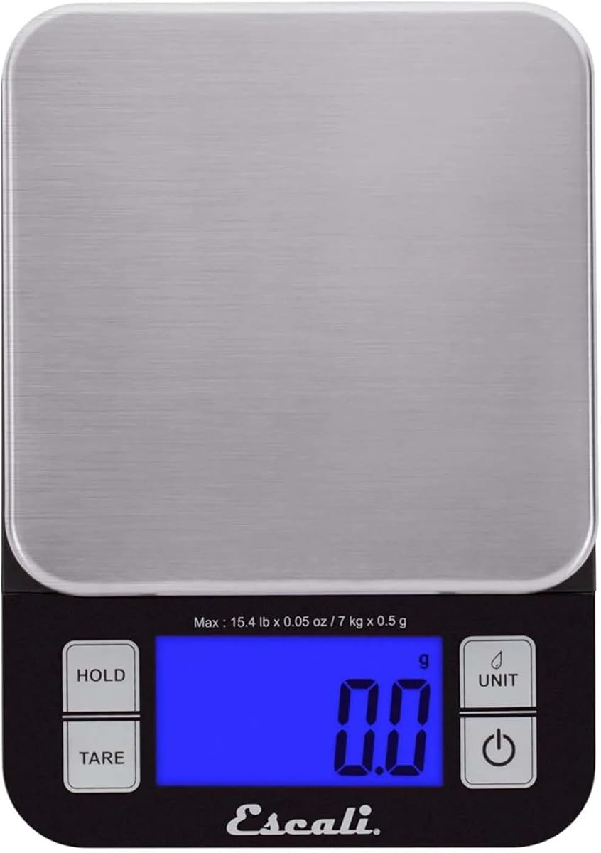 Nutro Báscula digital para alimentos, aparato de cocina multifuncional, medición precisa del peso y control de porciones, hornear y cocinar de forma sencilla, plataforma de acero inoxidable, negro, 1 unidad