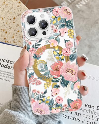 Coque iPhone 16 Pro Max MagSafe fleur de rose de SCORPIFY