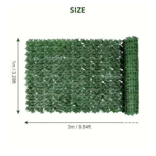 Valla retráctil de hiedra artificial 3m para ocultación exterior de balcones y paredes de patio 5
