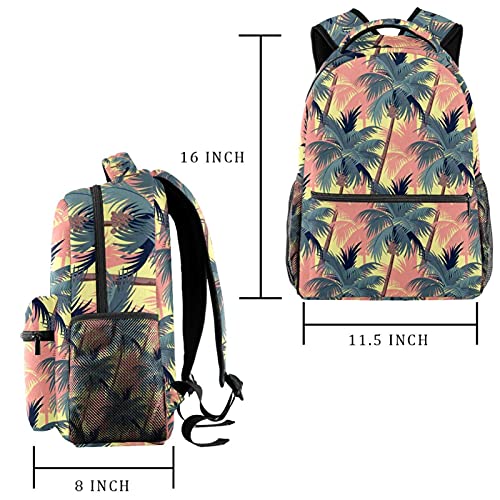 Sac à dos d'école décontracté imprimé palmier tropical pour ordinateur - 2