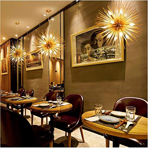 Lustre moderne boule satellite doré pour éclairage restaurant - 6