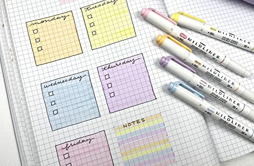 Zebra Pen Mildliner Double Ended Highlighter Set, Chisel And Bullet Point Tips, Assorted Gentle Ink Colors, 5-Pack (78705) #TOP5