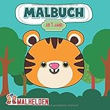 Malbuch ab 1 Jahr: Mein erstes Ausmalbuch zum Malen und Kritzeln zur Förderung der Feinmotorik und Erlernen der ersten Wörter und Gegenständen - Dicker Malblock für Mädchen und Jungen