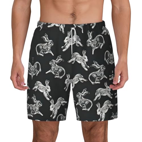 Short de bain pour homme à imprimé lapin idéal pour le surf
