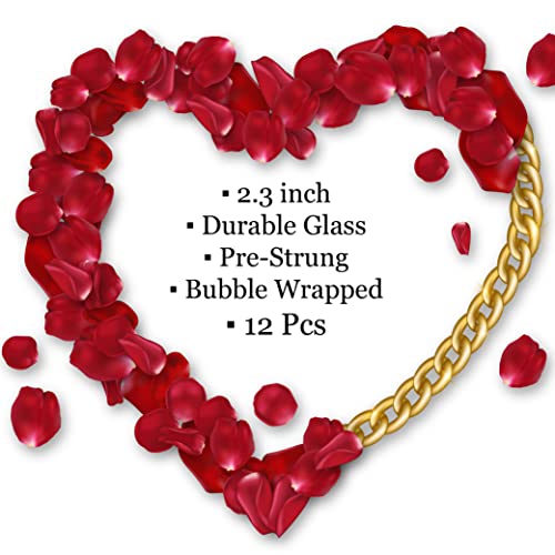 12 Pcs Fillable Glass Heart Ornaments For Crafts 60Mm/2.36" For Diy Clear Ornaments For Valentines Day Tree Decoration #TOP4