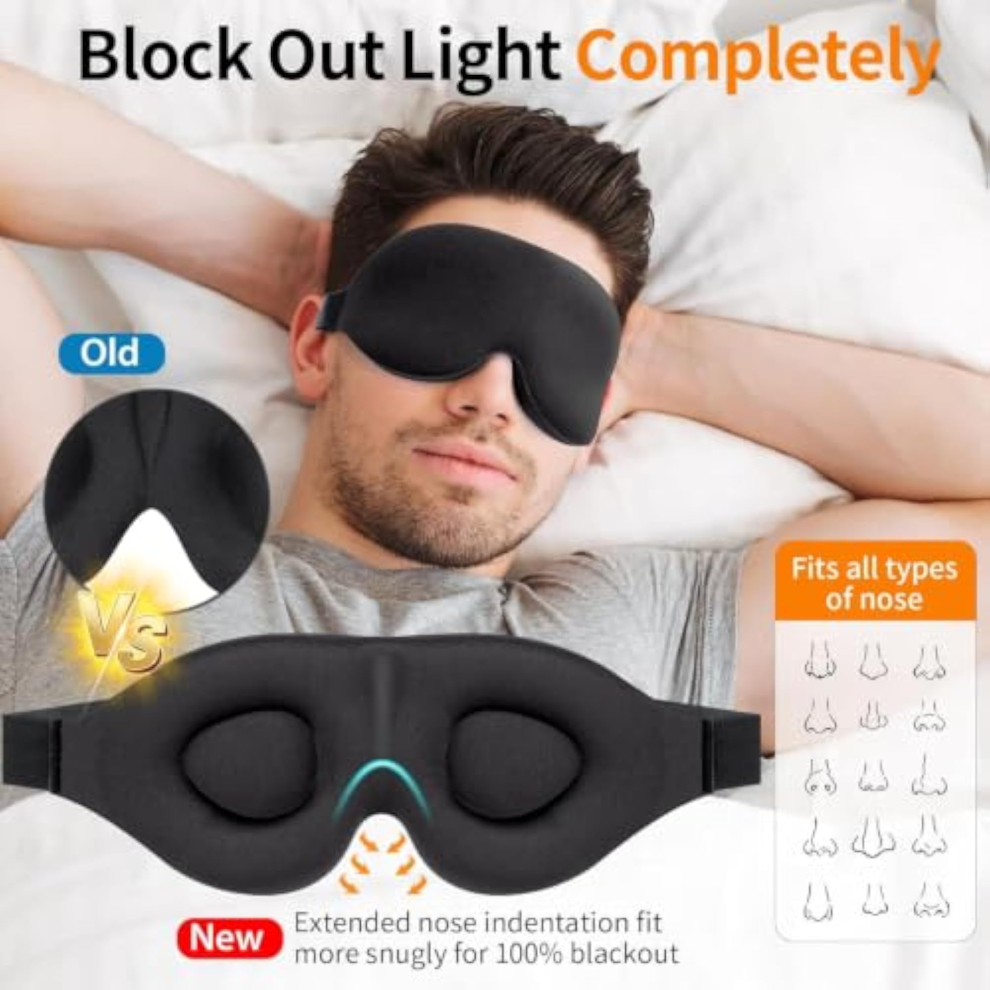 Cooling Gel Sleeping Eye Mask for Relaxation, Adjustable Strap