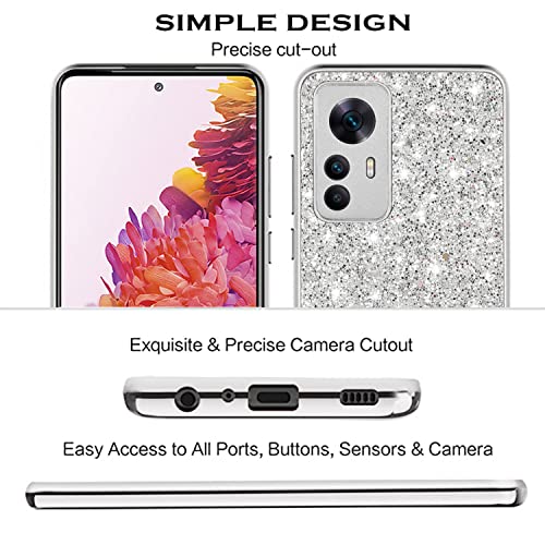 Coque Redmi Note 12S antichoc résolvant les risques de casse avec style pailleté argent - 6