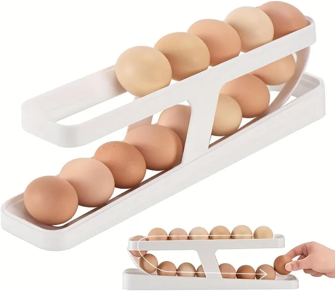 Organizador Dispensador de Ovos Para Geladeira Com 2 Andares... - imagem principal do produto