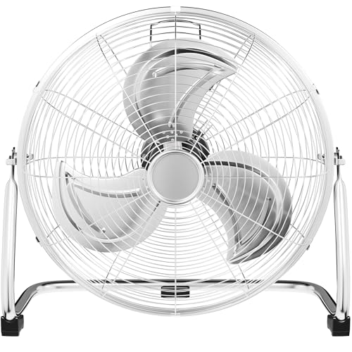 Dealberry Homiu Air Circulator Chrome Metal High-Velocity Cold Adjustable Floor Fan (16')