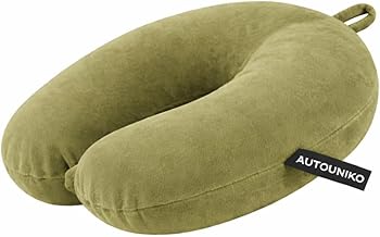 Micro-Fiber Neck Rest for Car, Flight,Office, Home & Train Neck Pillow (Olive Green)