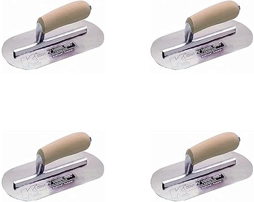 Kraft Tool CF724 - Mini paleta de piscina con mango de madera recta, 7-1/2 x 4 pulgadas (paquete de cuatro unidades)