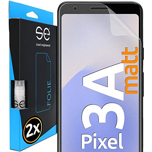 2 Folie ochronne 3D na ekran Google Pixel 3A [smart engineered] - nie refleksujące, matowe, montowane na mokro, z idealnie dopasowanym wykrojenieniem, odporne na zarysowania