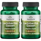 Swanson Lactobacillus Gasseri - Probiotic Supplement Supporting Digestive Health with 3 Billion CFU - Design-Release Satiety & Fat Metabolism Support - (60 Veggie Capsules) 2 Bottles