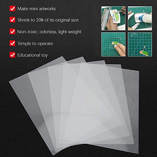Hztyyier Schrumpffolie 0,2 Mm 10 Stück Blatt 2029 Durchscheinende Wärmeschrumpffolie Mattierte Wärmeschrumpffolie DIY-Papierhandwerkswerkzeuge