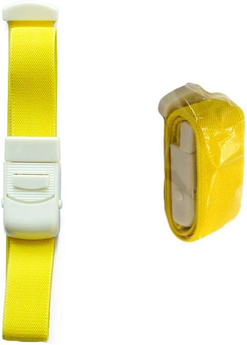 ADS Medi Care Quick Release Medical Tourniquet Color Buckle, Cotton Woven Band Medical Reusable (Yellow)