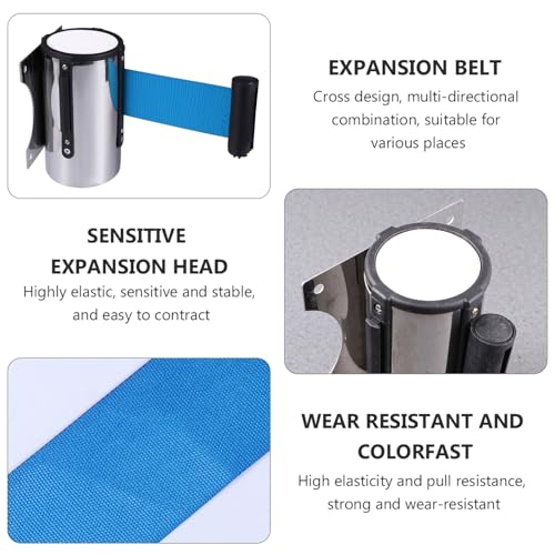 Correia telescópica de segurança de 5M/16,4FT, cerca de aço inoxidável da fila do aeroporto, corda t