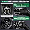 GONEO Câble de Recharge Type 2 22KW 7M 32A Voiture Électrique Triphasé Type 2 à Type 2 EV/PHEV Câble avec Sac de Transport Compatible 3/S/X/Y/e-208/ID.5/E-Tron/IONIQ 5/ Zoe/e-Golf