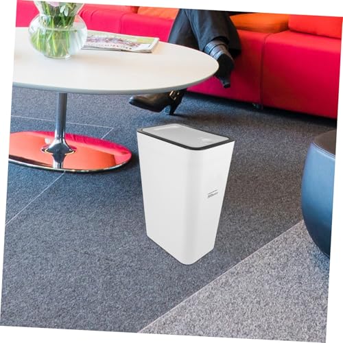 Caneca de basura rectangular con tapa para baño y cocina miniatura 4