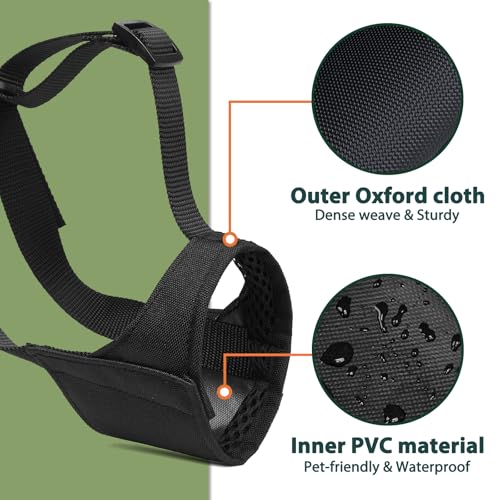 Mayerzon Pitbull Muzzle, Soft Dog Muzzle with Anti-Slip Strap for American Bully Bulldog Boxers Rottweilers, Fabric Mouth Guard for Medium Large Short Snout Dog Anti Biting Chewing, Allow to Drink