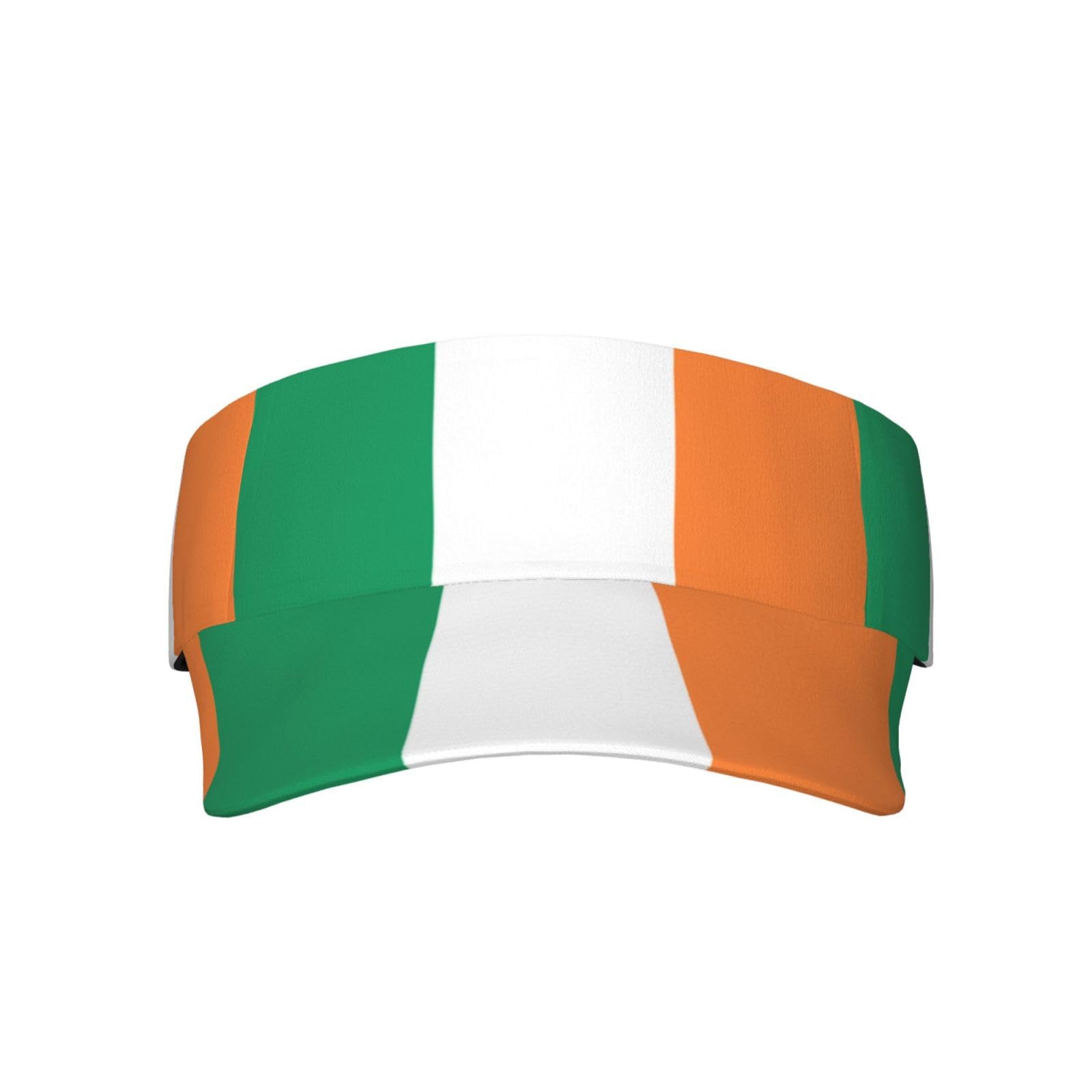 CNTDBU Irish Flag Adult Sun Visor -Open Top Sports Hat with Sweatband, Adjustable Hook and Loop Closure, Lightweight Running Visor for Men Women Black