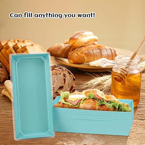 Cmkura 50 Pack Blue Rectangular Disposable Paper Charcuterie Boxes Food Containers Bakery Boxes For Cake, Cookies, Sandwich #TOP5