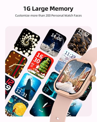 AGPTEK MP3 Player with Bluetooth, Watch MP3 Player with Watch Band for Running Climbing Hiking Cycling Jogging Yoga, Pink