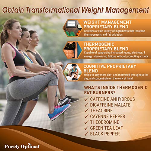 Premium Thermogenic Diet Pills - Weight Management Support, Clean Energy, Enhanced Focus & Healthy Metabolism - Nootropic Supplement With L-Carnitine, Teacrine, Capsimax - 60 Veggie Capsules #TOP4