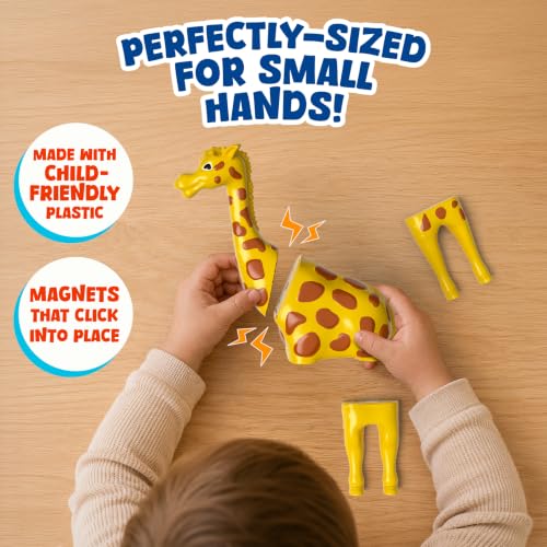 Image of Skillmatics Snap N' Swap - Magnetic Animal Toy for Toddlers | Magnetic Mix & Match Pieces, Tiger, Elephant, Giraffe & Crocodile, Creative & Imaginative Play, Screen for Ages 2, 3, 4, 5