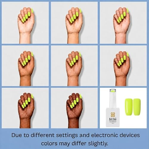 Image of Bolt Bee Neon Lime Green Color Gel Nail Polish Soak Off UV Gel 15ML DIY at Home Manicure Salon Nail Art