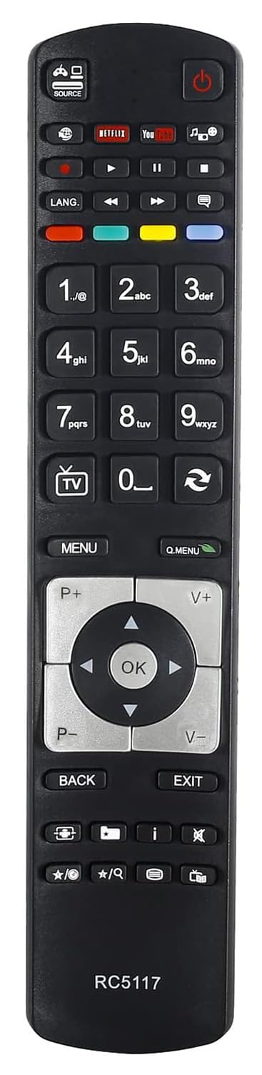 RC5117 RC-5117 Universal Remote Control Compatible for Hitachi RC5118 RC-5118 RC5118F 32HYJ46U 42HYT42U 43HGT69U 50HYT62U 32HB6J41U 42HXT42U 48HBT62U 48 HK6T64U 49HGT69U TV