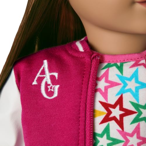 Image of American Girl Truly Me 18-inch Doll #122 with Brown Eyes, Straight Dark-Brown Hair, Tan Skin + Best Sleepover Ever! Sleeping Bag Set for Two, Ages 6+ Bundle