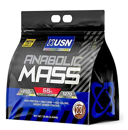 USN Anabolic Mass Chocolate, Sports Nutrition Weight Gainer Supplement, Whey Protein Concentrate, Whey Protein Isolate, Casein, Egg White Protein, MCT derived from Coconut,12 Pound (Pack of 1) - Image 4