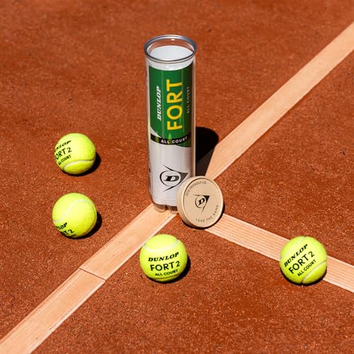 DUNLOP Tennisball Fort All Court TS - für Sand, Hartplatz und Rasen (4 Bälle)