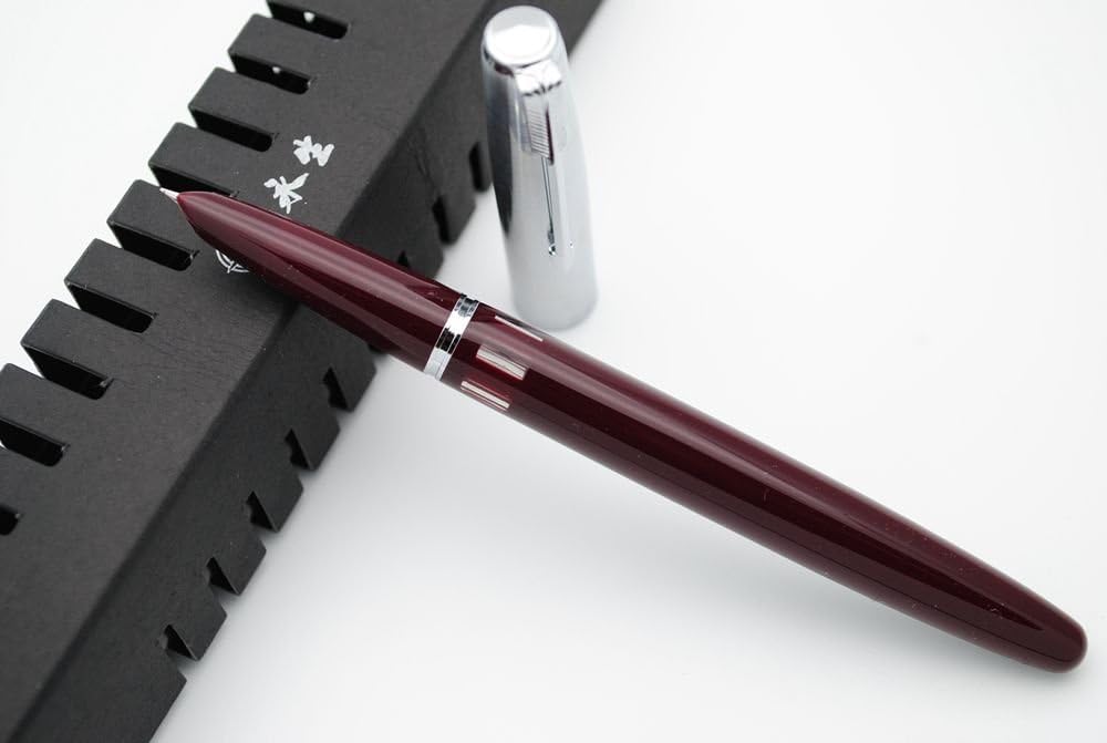 czxwyst 601 Steel Cap Vacumatic Fountain Pen (wine red with ink window) image 3