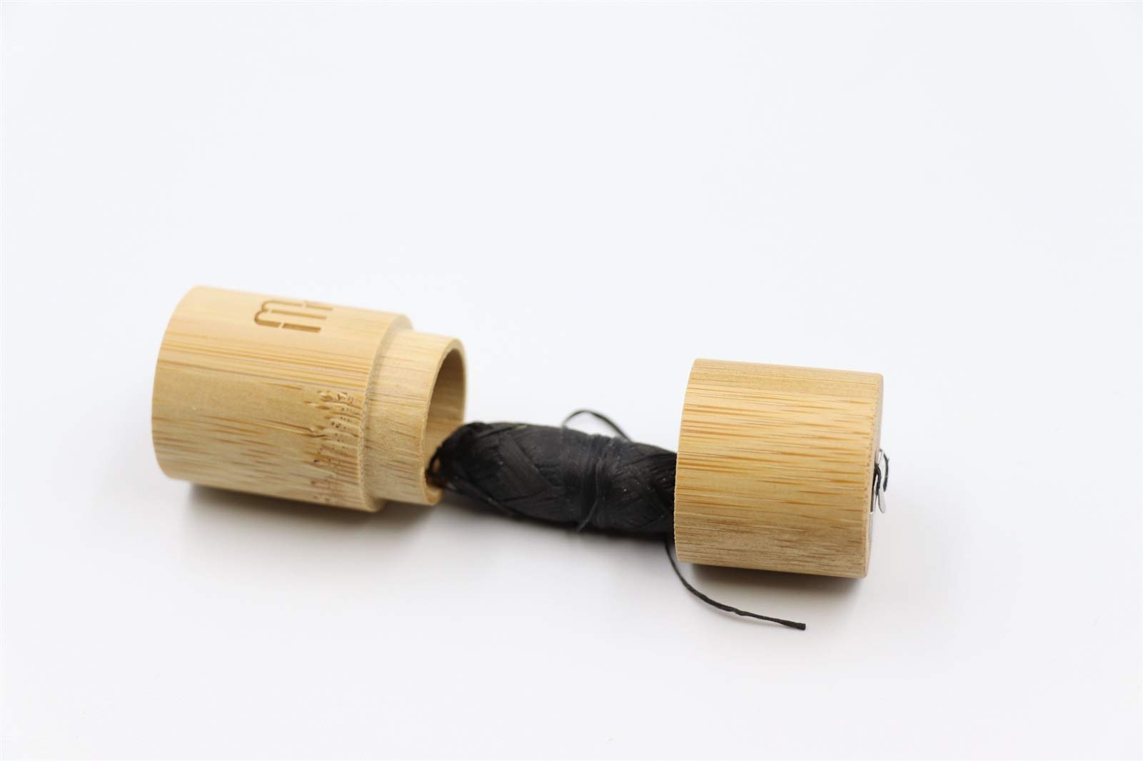 Dental Floss eco 12PCS Biodegradable bamboo charcoal dental floss with refillable bamboo container Free refill Natural candle wax