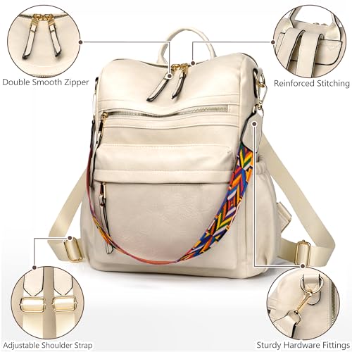 Image of Dora & Liz Womens Backpack Purse Leather Backpack Purse for Women Travel Fashion Backpack Designer Ladies Shoulder Bags