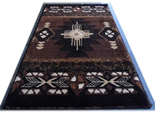 South West Native American Door Mat Area Rug Design C318 Chocolate (24 Inch X 40 Inch) #TOP5