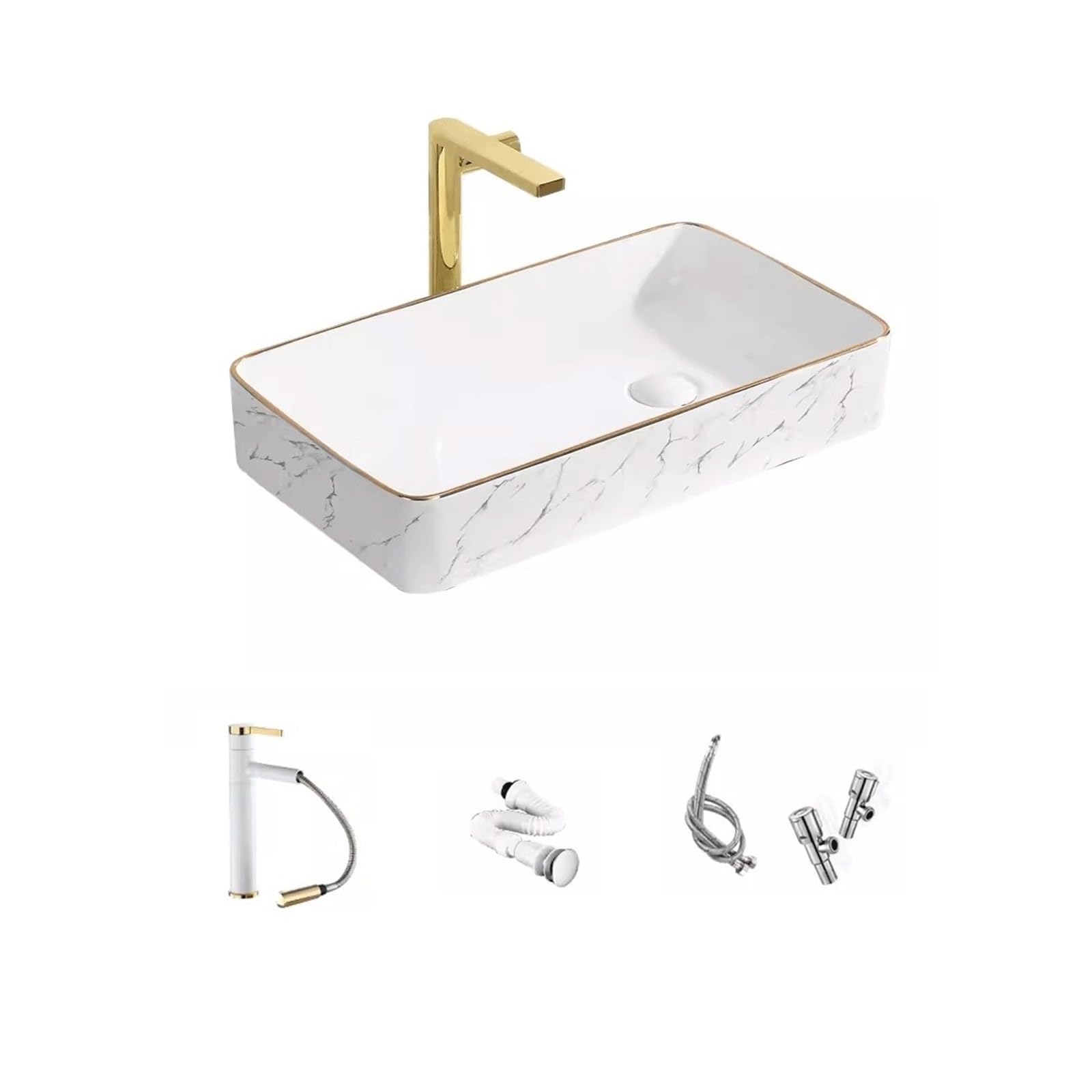 OLSKFUH Bathroom Vanity Washbasin Nordic Above Countertop Washbasin Hotel Bathroom Light Luxury Ceramic Washbasin Bathroom Sink,