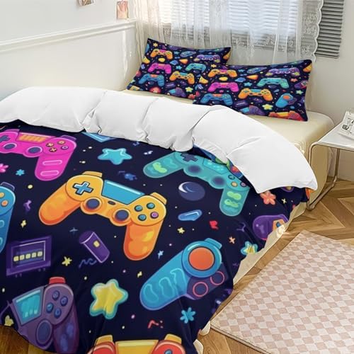 Funda de edredón 3 piezas microfibra con fundas de almohada para cama de matrimonio 5