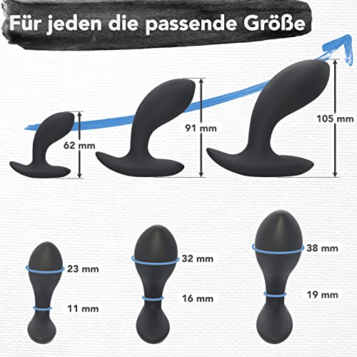 DaniChou® 3-delige siliconen anale plug set / butt plug, beginnerservaring, seksspeelgoed beide, prostaat stimulatie mannen, dildo anaal, anale plug seksspeelgoed set, anaal speelgoed - Afbeelding 4