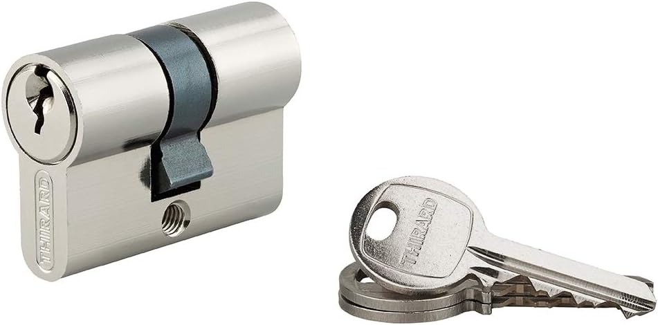 Cylindre 30x60 THIRARD - Cylindre à Clé Crantée 30 X 65 Mm Nickelé 3 Clés Cylindre Serrure 25 X 45