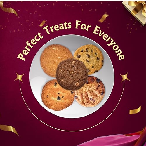 Image of CookieMan Assorted Cookies Gift Tin| Premium Gift Box With Choco Chip, Double Choco Chip, Butter Cashew & Mocha Cookies For Special Occasions & Gifting,600 Gram