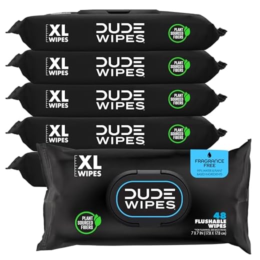 DUDE Wipes Flushable Butt Wipes - 6 Pack, 288 Wipes - Unscented Adult Wet Wipes with Vitamin-E & Aloe for at-Home Use - Septic and Sewer Safe