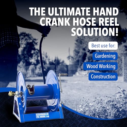 Coxreels 112-3-100 Hand Crank Hose Reel - Heavy-Duty Steel Frame for Stability - Adjustable Tension Brake for Controlled Operation- Fits 3/8 x 100 ft Hose - 12 x 18.25 x 13 inches - Thumbnail 5