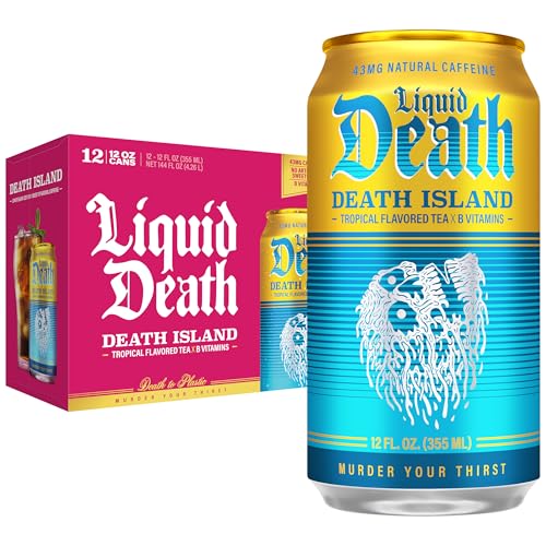 - Death Island (tropical-flavored Black Tea), Less Sugar*, Boost Of Caffeine, B Vitamins, No Artificial Sweeteners, 12 Fl Oz (pack Of 12)