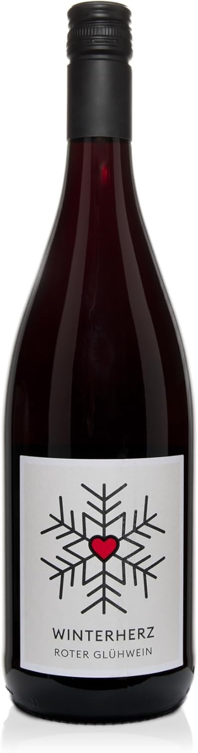 Winterherz Glühwein Rot | Kloster Pforta | 6 x 1,0 L Flasche | Fruchtig-würziger Rotwein-Glühwein aus Saale-Unstrut